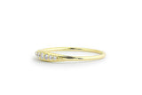 Minimalist Cluster Thin Wedding Band 1ct Round Cut Diamond 14k YellowGold Finish