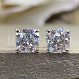 1ct Cushion Cut Simulated Diamond Solitaire Stud Earrings 14k White Gold Plated