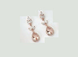 1ct Pear Cut Peach Morganite Tear Drop Stud Earrings Women 14k Rose Gold Finish