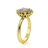 1.5ct Round Cut Diamond Engagement Ring 14k Yellow Gold Finish Halo Solitaire