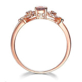 1.5ct Oval Cut Morganite Solitaire Cluster Heart Accent Ring 14k Rose Gold Over