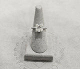 1.6ct Cushion Cut Diamond Engagement Ring Accent Solitaire 14k White Gold Finish