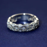 1Ct Round Cut Diamond Milgrain Filigree Vintage Wedding Band 14K White Gold Over