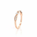 0.6ct Round Cut VVS1D Diamond Wedding Ring Band Half Eternity 14k Rose Gold Over