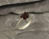 1.5ct Engagement Ring Heart Cut Red Garnet Solitaire Design 14k WhiteGold Finish