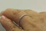 1.1Ct Round Cut Diamond Dainty Stackable Wedding Band 14K White Gold Finish