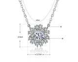 2ct Round Cut VVS1D Diamond Snowflake Pendant with Chain 14k White Gold Finish