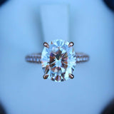 2ct Oval Cut VVS1 Diamond Gatsby Solitaire Engagement Ring 14k Rose Gold Finish