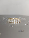 3ct Oval Cut Simulated Diamond Full Eternity Wedding Band 14k Yellow Gold Plated