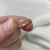 0.5ct Round Cut Moissanite Full Eternity Wedding Band 14K Yellow Gold Plated