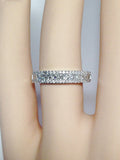 5Ct Princess Cut Diamond Half Eternity 3 Row Wedding Band 14K White Gold Finish