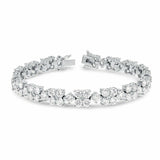 25Ct Round Cut Diamond Cocktail Design Tennis Bracelet 14K White Gold Finish