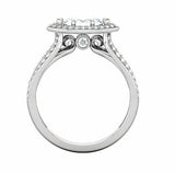 2.4ct Marquise Cut Diamond Engagement Ring Halo Split Shank 14k White Gold Over