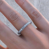 1.7ct Round Cut VVS1D Diamond Wedding Band Full Eternity 14k White Gold Finish