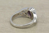 2ct Oval Purple Amethyst Engagement Ring Celtic Trinity Knot 14k White Gold Over