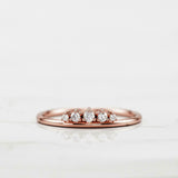 Crown Stackable Wedding Band 0.25ct Round Cut VVS1D Diamond 14k Rose Gold Finish