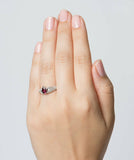 3Ct Pear Cut Pink Ruby Diamond Split Shank Engagement Ring 14K White Gold Finish