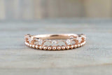 0.1ct Round Cut Diamond Engagement Ring 14k Rose Gold Finish Crown Tiara Style