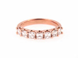 4Ct Asscher Cut VVS1/D Diamond Half Eternity Wedding Band 14K Rose Gold Finish