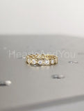 1ct Round Cut Moissanite Bezel Full Eternity Wedding Band 14k Yellow Gold Plated