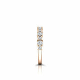 Prong Set Half Eternity Wedding Band 0.5ct Round Cut Diamond 14k RoseGold Finish