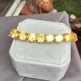 7ct Round Cut Simulated Yellow Citrine Tennis Bracelet 14k Yellow Gold Plated