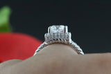 Twisted Split Shank Engagement Ring 1ct Cushion Cut Diamond 14k White Gold Over