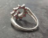 1.5ct Engagement Ring Round Cut Pink Ruby Swirl Twist 14k White Gold Finish