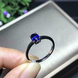 1ct Oval Blue Sapphire Engagement Ring Solitaire Minimalist 14k White Gold Over