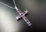 1.55ct Purple Amethyst Pendant Round Cut Holy Cross 14k White Gold Over NO CHAIN