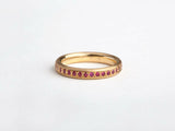 1.2ct Round Cut Pink Ruby Wedding Band Ring Full Eternity 14k Yellow Gold Finish