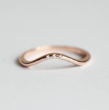 Minimalist 3 Stone Wedding Ring Band 1ct Round Cut Diamond 14k Rose Gold Finish