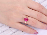 2ct Cushion Cut Pink Ruby Engagement Ring Dual Prong Solitaire 14k RoseGold Over