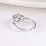 2ct Pear Cut Blue Sapphire Engagement Ring 14k White Gold Finish Halo Heart Love