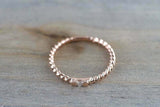 0.1ct Round Cut Diamond Engagement Ring Rope Design Minimalist 14k RoseGold Over