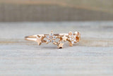 1ct Round Cut Diamond Engagement Ring Multi Star Design 14k Rose Gold Finish