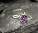 1.2ct Engagement Ring Round Cut Purple Amethyst Infinity 14k White Gold Finish