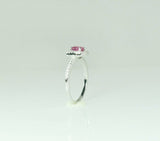 1ct Round Cut Pink Sapphire Engagement Ring 14k White Gold Finish Halo Solitaire