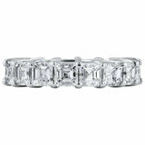 4.9ct Asscher Cut Diamond Wedding Ring Band Full Eternity 14k White Gold Finish