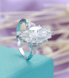 2ct Marquise Cut Diamond Milgrain Vintage Engagement Ring 14k White Gold Finish