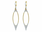 3Ct Round Cut Diamond Unique Oval Hollow Drop Earrings 14K Yellow Gold Finish