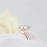 1.6ct Round Cut VVS1 Diamond Engagement Ring Halo Solitaire 14k Rose Gold Finish