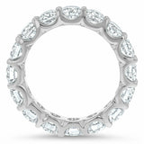 7Ct Round Cut Diamond Iced Full Eternity Wedding Band Ring 14K White Gold Finish