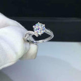 1.2ct Round Cut Diamond Engagement Ring Split Shank Solitaire 14k WhiteGold Over