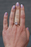 2ct Radiant Peach Morganite Diamond Accent Engagement Ring 18k Rose Gold Finish