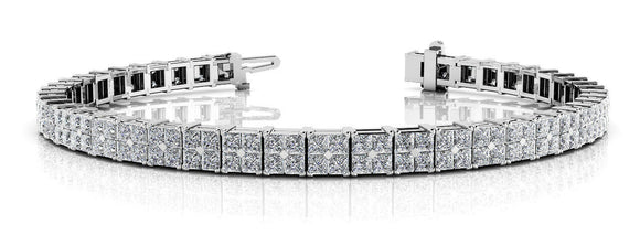 6ct Princess Cut Diamond Royal Elegant Tennis Bracelet 14k White Gold Finish New