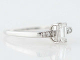 2ct Emerald Cut Diamond with Accent Solitaire Engagement Ring 14k WhiteGold Over