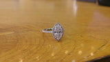 1.5ct Marquise Cut Diamond Accents Halo Engagement Ring 14k White Gold Finish