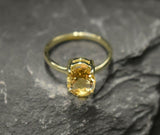 1.2ct Engagement Ring Oval Cut Yellow Citrine Solitaire 14k Yellow Gold Finish