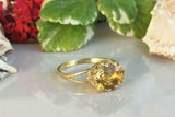 1ct Engagement Ring Oval Cut Yellow Citrine Split Shank 14k Yellow Gold Finish